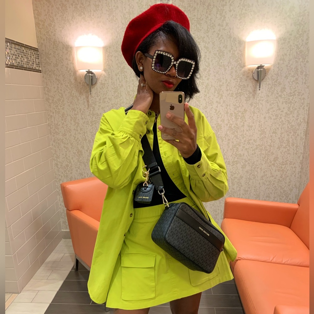 Chartruese Utility Mini Skirt